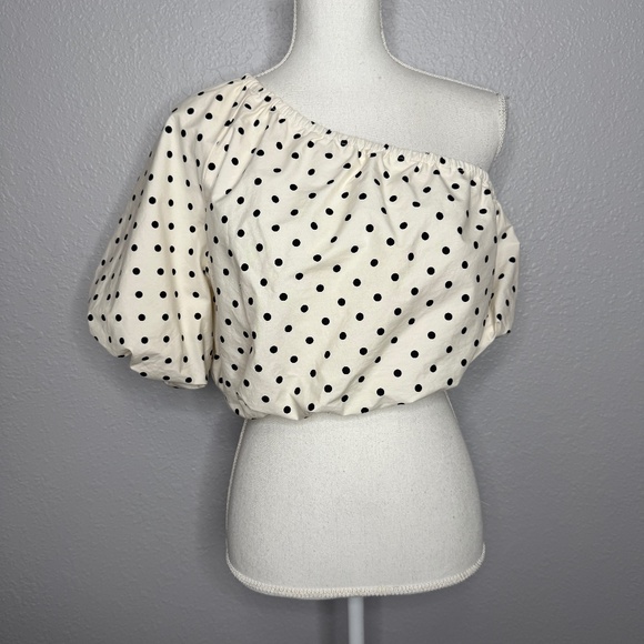a new day Tops - NWT Women's A New Day Off shoulder polka dot top . Black & white Size Large